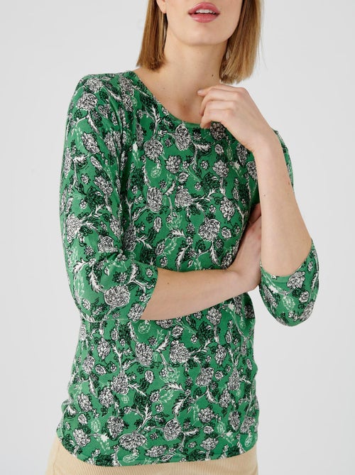 Pull maille fine manches 3/4 - damart - Kiabi