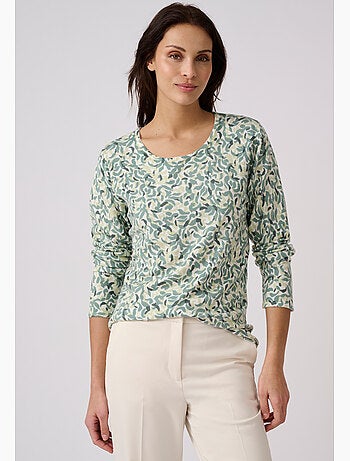 Pull maille fine uni ou imprimé - damart