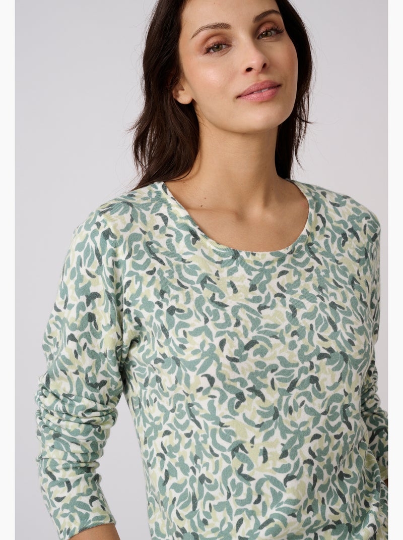 Pull maille fine uni ou imprimé - damart Beige clair - Kiabi