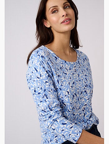 Pull maille fine uni ou imprimé - damart