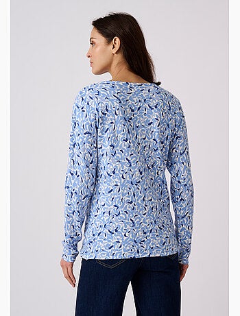 Pull maille fine uni ou imprimé - damart