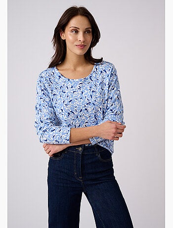 Pull maille fine uni ou imprimé - damart
