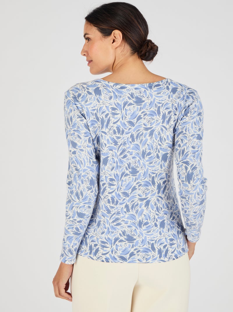 Pull maille fine uni ou imprimé - Damart Crème - Kiabi