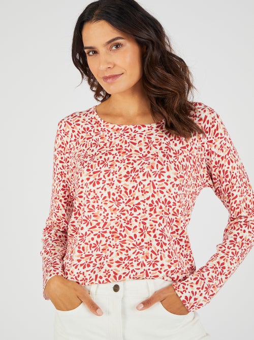 Pull maille fine uni ou imprimé - Damart - Kiabi