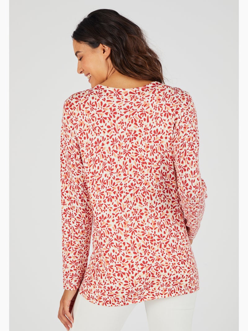 Pull maille fine uni ou imprimé - Damart Orange - Kiabi