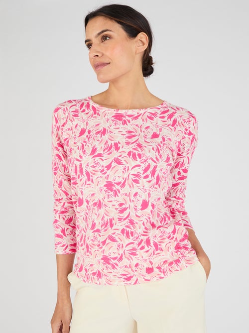 Pull maille fine uni ou imprimé - Damart - Kiabi