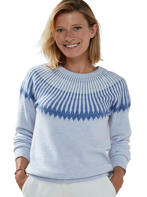 Pull maille jacquard ethnique - Damart - Kiabi