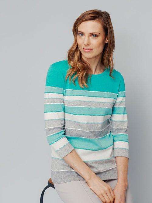 Pull maille jacquard fantaisie - Afibel - Kiabi