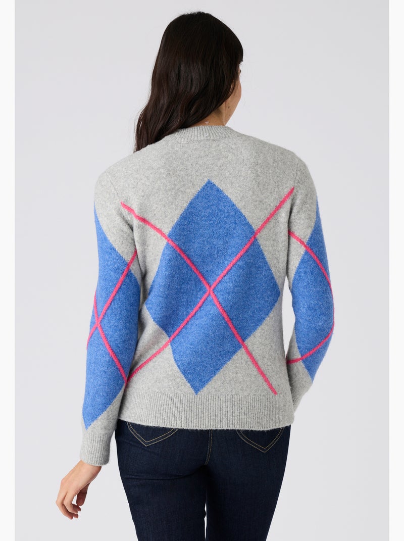 Pull maille jacquard Thermolactyl - Damart Bleu - Kiabi