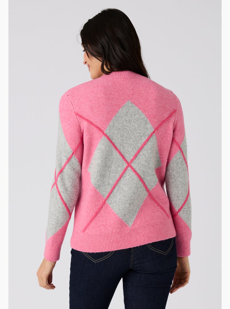 Pull maille jacquard Thermolactyl - Damart Rose - Kiabi