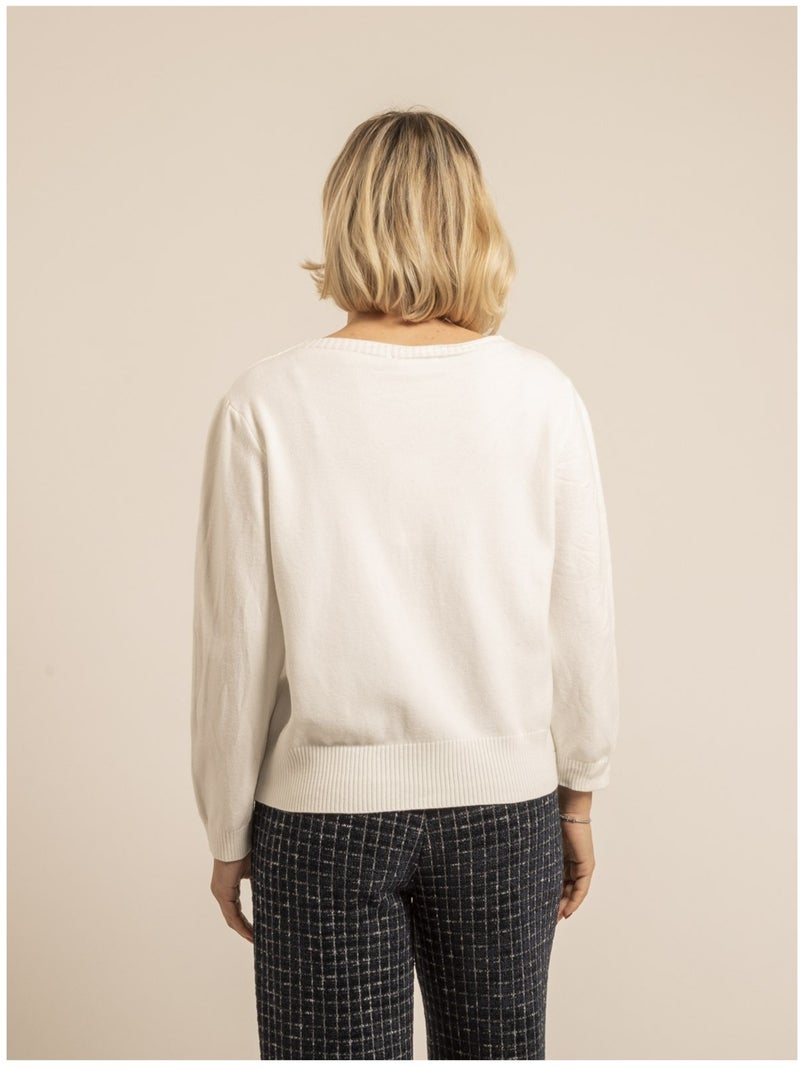 Pull maille KAORI Blanc - Kiabi