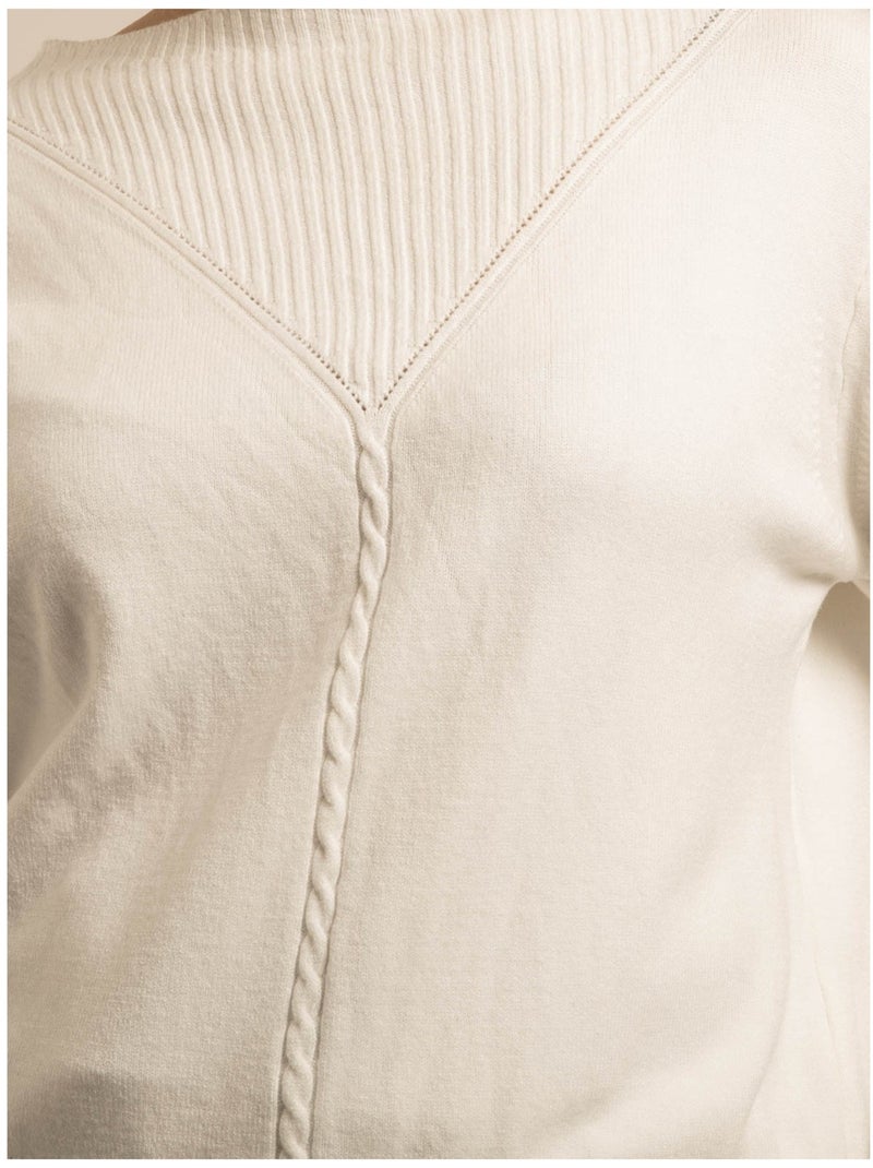 Pull maille KAORI Blanc - Kiabi