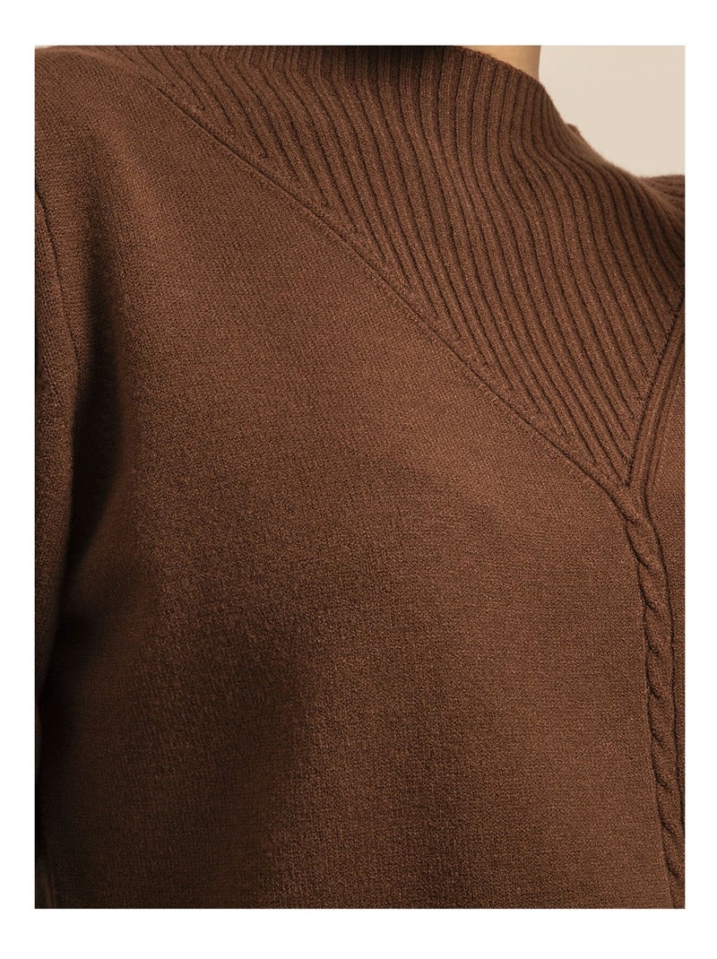 Pull maille KAORI Marron - Kiabi