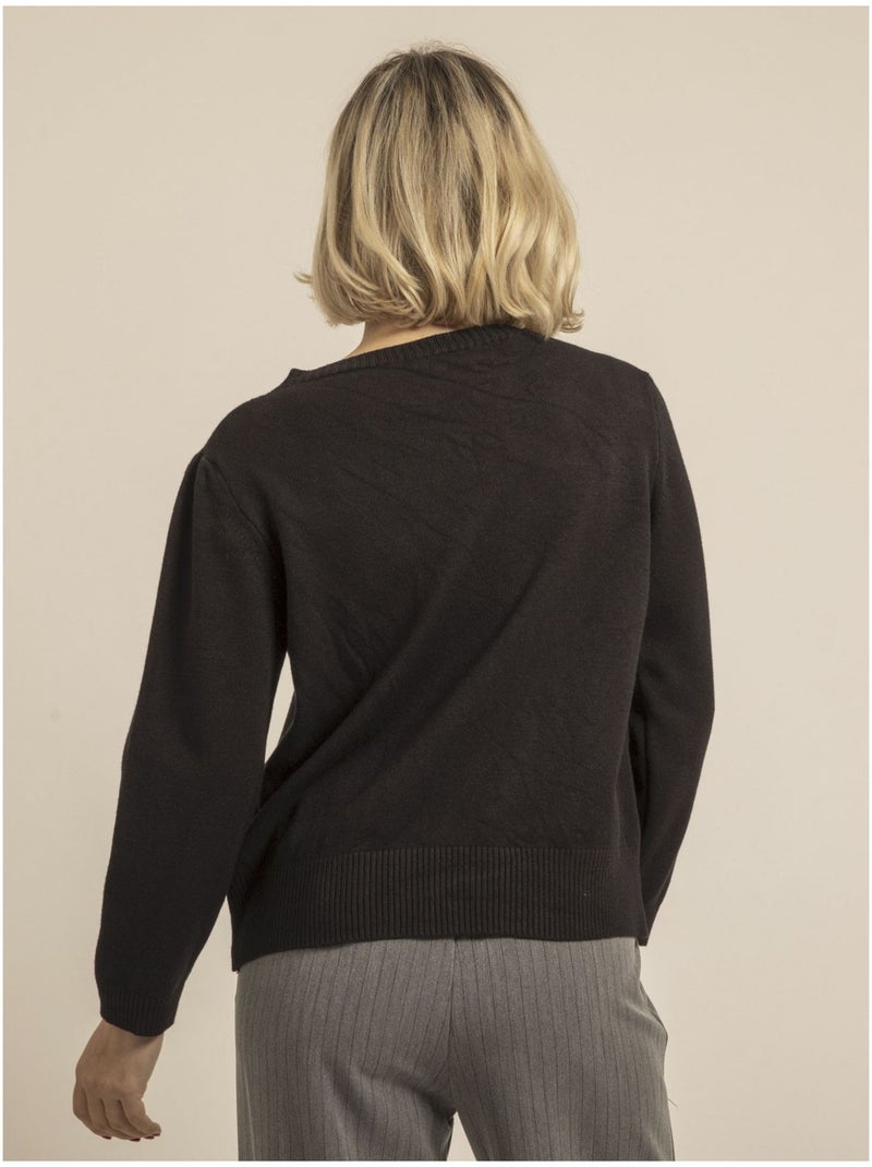 Pull maille KAORI Noir - Kiabi