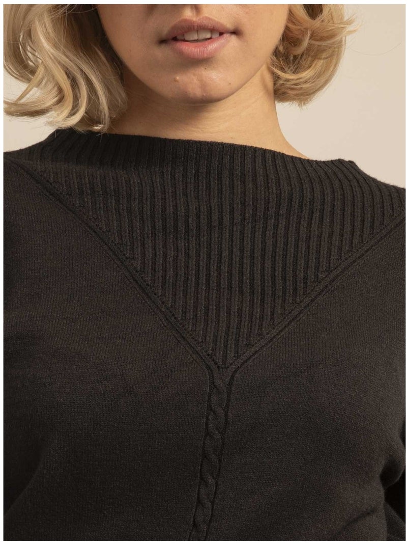 Pull maille KAORI Noir - Kiabi