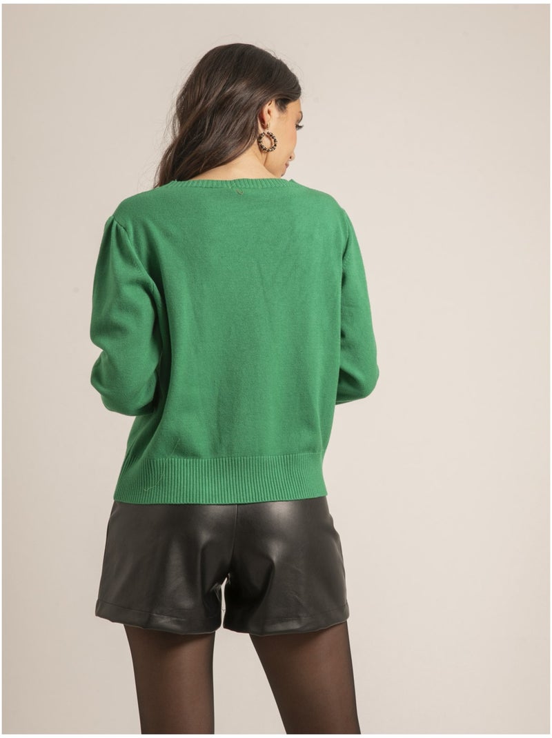 Pull maille KAORI Vert - Kiabi