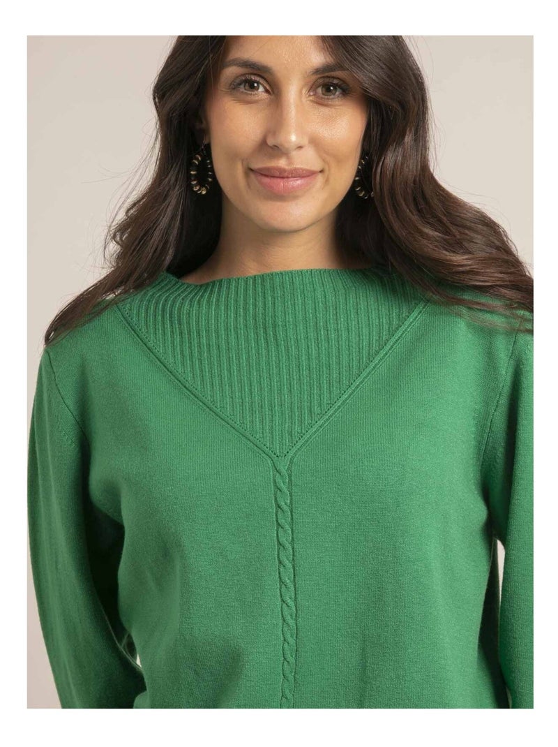 Pull maille KAORI Vert - Kiabi