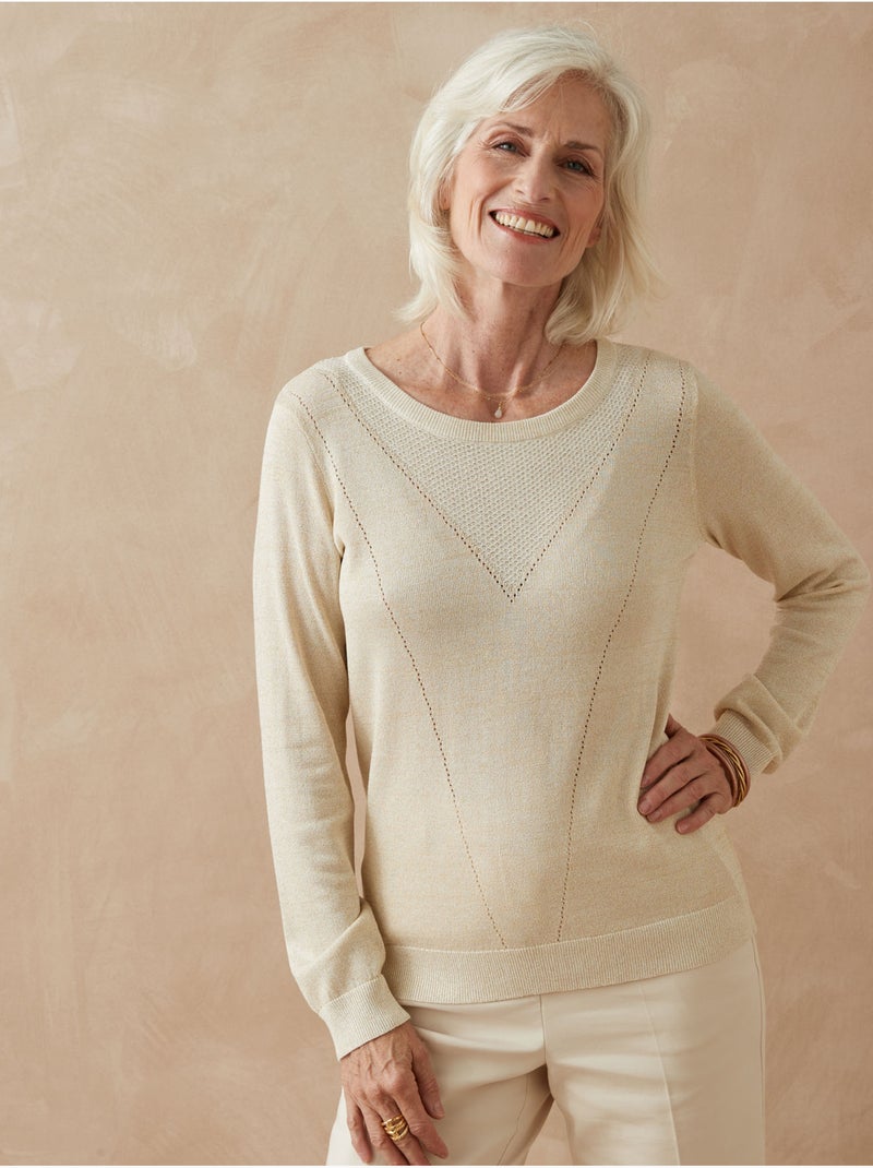 Pull maille légèrement brillante - DAXON Ecru - Kiabi