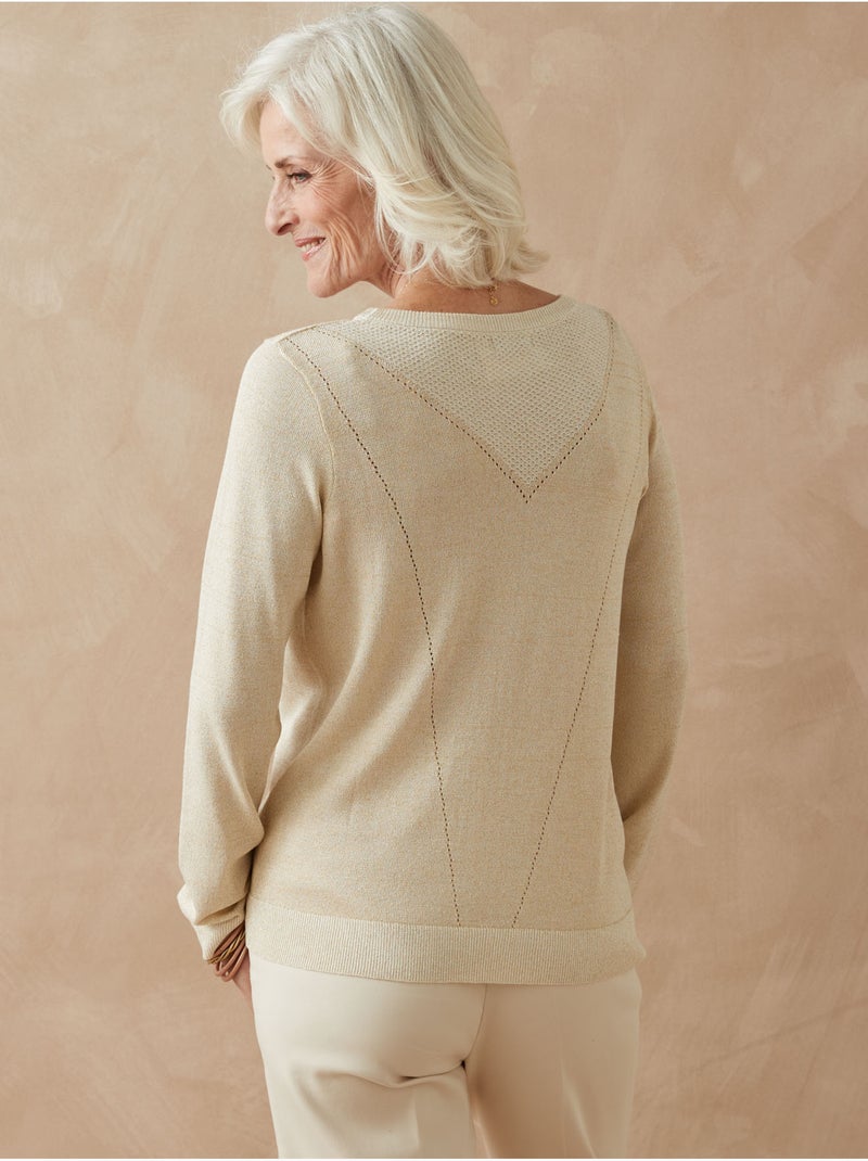 Pull maille légèrement brillante - DAXON Ecru - Kiabi