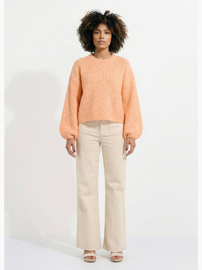Pull maille loose, manches bouffantes - AFIBEL Peche - Kiabi