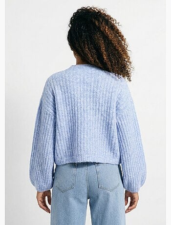 Pull maille loose, manches bouffantes