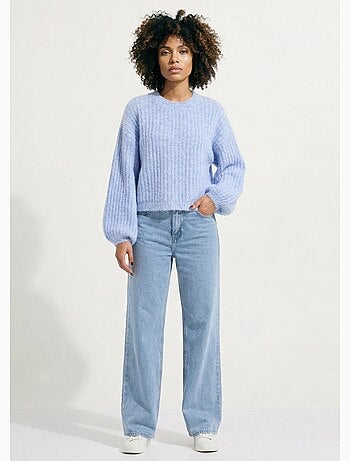Pull maille loose, manches bouffantes