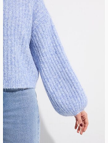 Pull maille loose, manches bouffantes