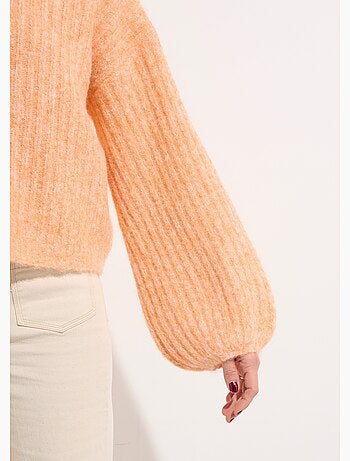 Pull maille loose, manches bouffantes