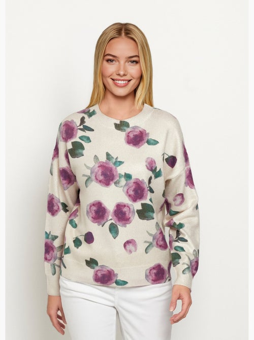 Pull maille métallisée, motif fleuri - afibel - Kiabi Pull maille métallisée, motif fleuri - afibel - Kiabi