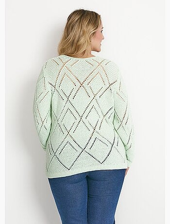 Pull maille moulinée ajourée - Afibel