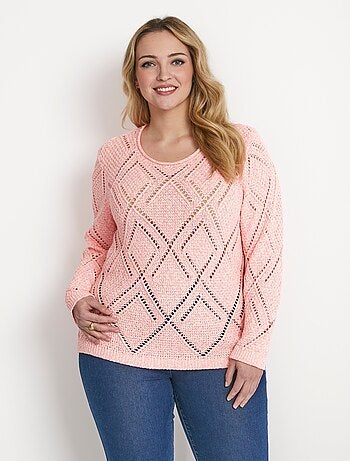 Pull maille moulinée ajourée