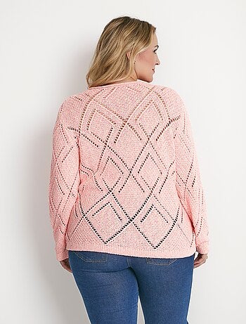 Pull maille moulinée ajourée
