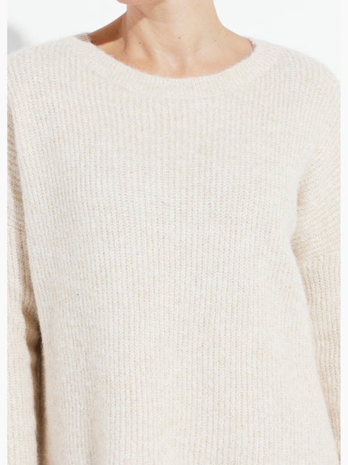 Pull maille mousseuse encolure bateau - afibel - Kiabi