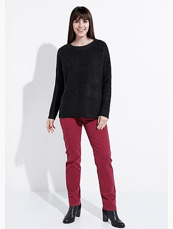 Pull maille mousseuse encolure bateau - afibel