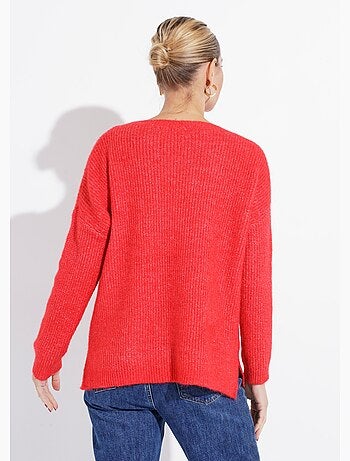 Pull maille mousseuse encolure bateau - afibel