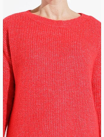 Pull maille mousseuse encolure bateau - afibel