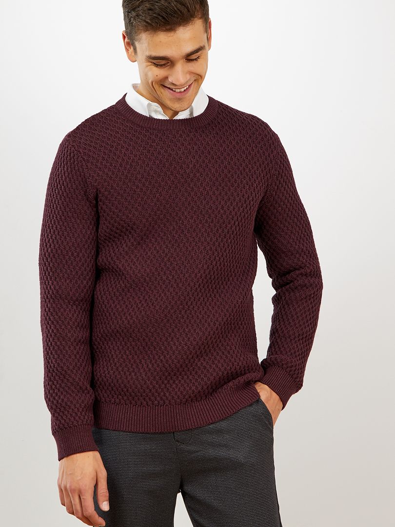 Pull Col Rond Rouge Nid D'abeille H&M X GP&J Baker - Taille L, Occasion En Très Bon état