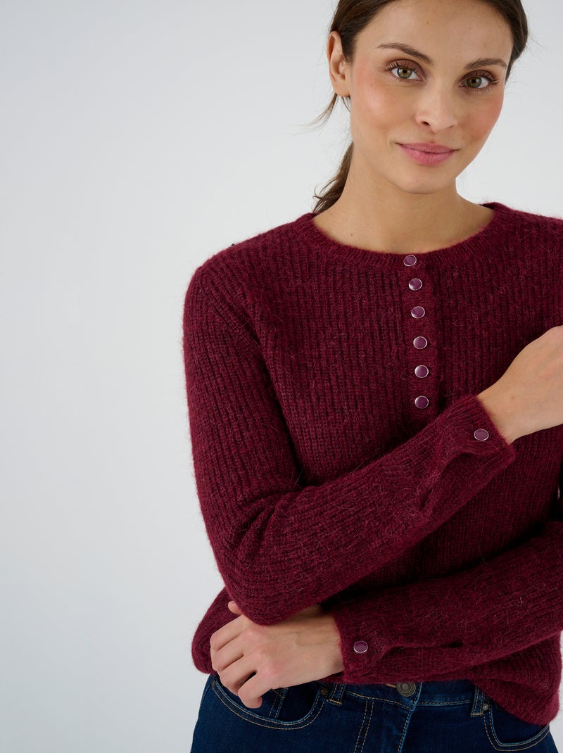 Pull maille perlée mélange alpaga - Damart Bordeaux - Kiabi
