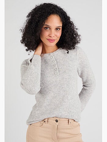 Pull maille perlée mélange alpaga - damart