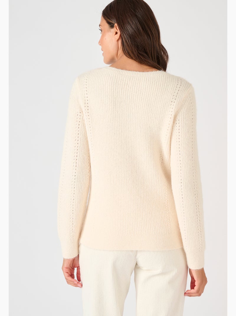 Pull maille perlée Thermolactyl - Damart Blanc cassé - Kiabi
