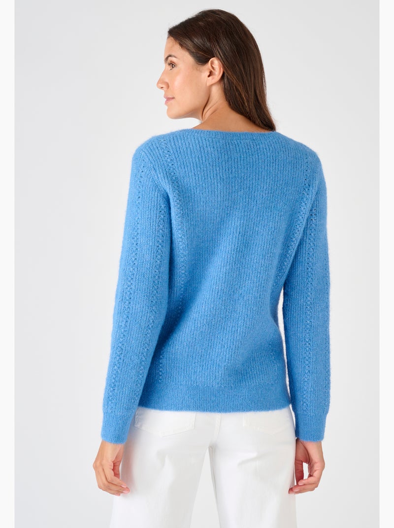 Pull maille perlée Thermolactyl - Damart Bleu ciel - Kiabi