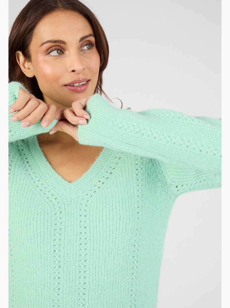 Pull maille perlée Thermolactyl - Damart Gris foncé - Kiabi