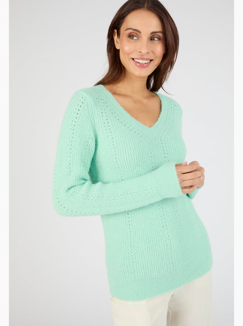 Pull maille perlée Thermolactyl - Damart Gris foncé - Kiabi