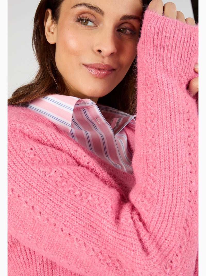 Pull maille perlée Thermolactyl - Damart Gris - Kiabi