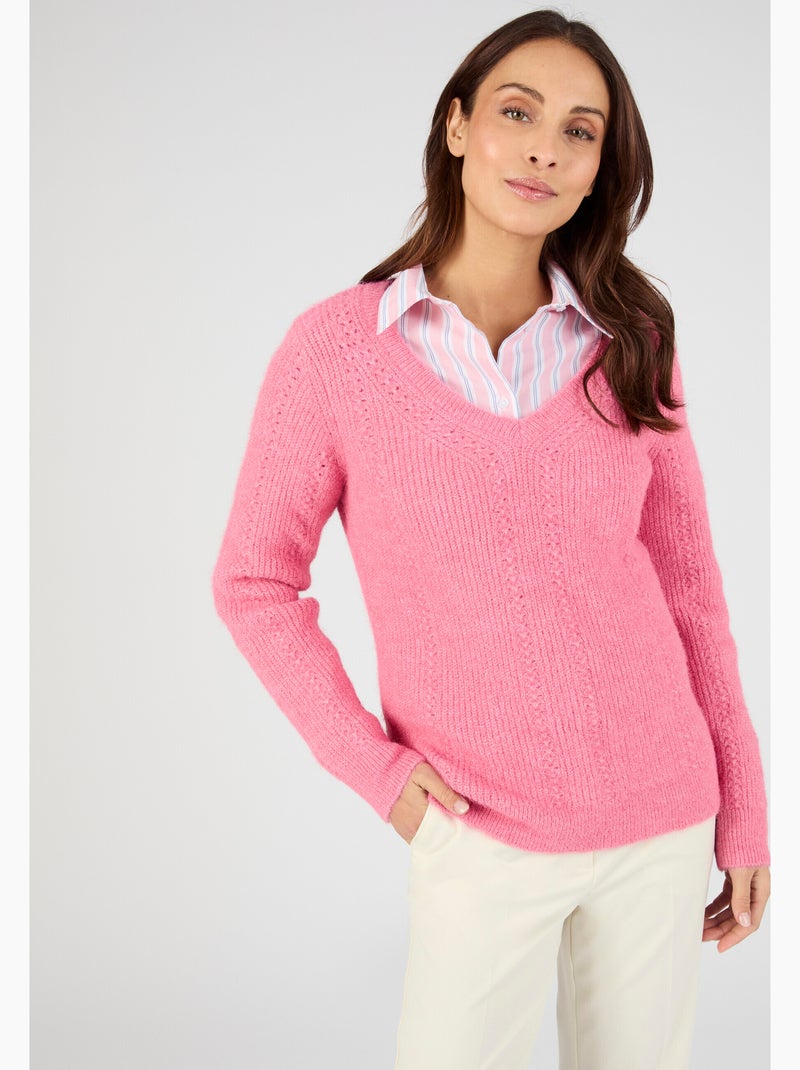 Pull maille perlée Thermolactyl - Damart Gris - Kiabi