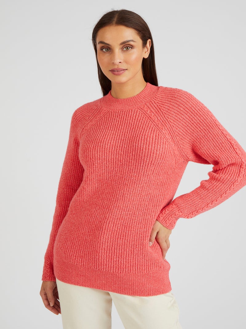 Pull maille perlée Thermolactyl - Damart Orange corail - Kiabi