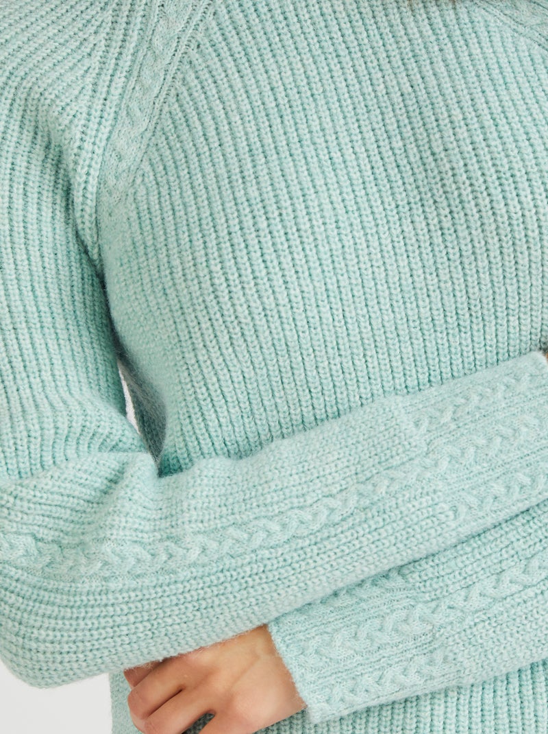 Pull maille perlée Thermolactyl - Damart Vert d'eau - Kiabi