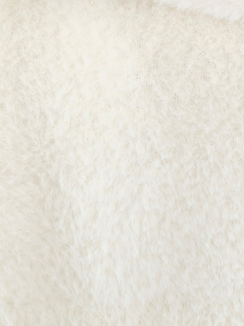 Pull maille poilue à motif végétal brillant - Damart Blanc Ecru Blanc - Kiabi