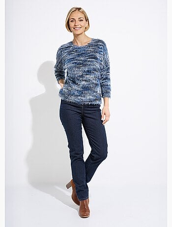 Pull maille poilue manches chauve-souris - Afibel