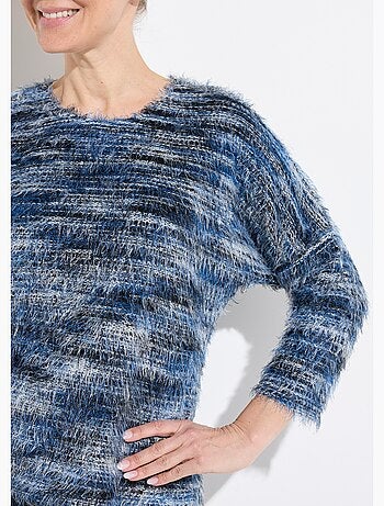 Pull maille poilue manches chauve-souris - Afibel